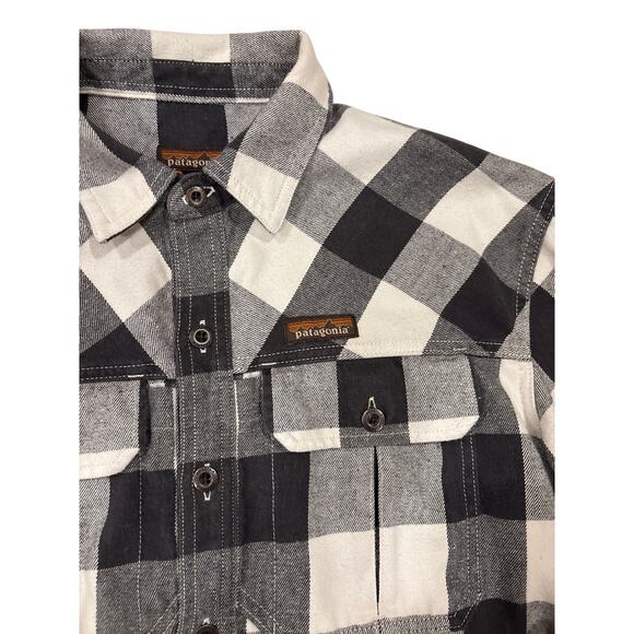 Patagonia Farriers Work Shirt Mens Sz Medium Buffalo Plaid Hemp Blend Button Up - Picture 4 of 10